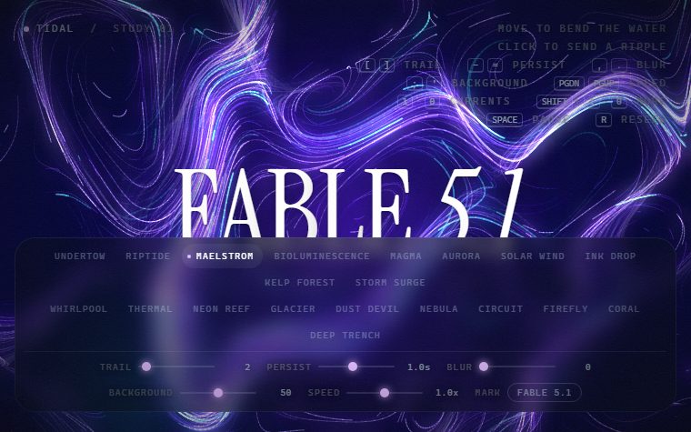 Tidal, a Fable 5.1 demo page.